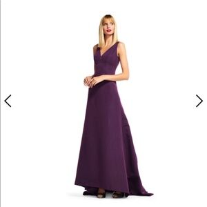 NWT Adrianna Papell V-neck Mermaid Gown 12 Plum